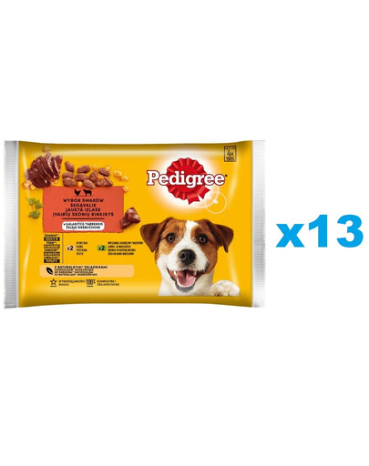PEDIGREE Adult Mix in Gelee 52x100g: Nassfutter für adulte Hunde mit Huhn und einer Mischung aus Lammfleisch und Leber