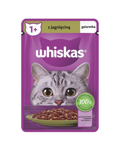 WHISKAS Nassfutter mit Lamm und Gemüse in Gelee für adulte Katzen 85 g