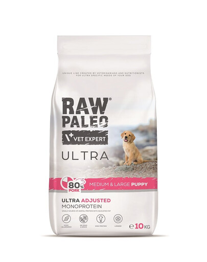 RAW PALEO Ultra Pork Medium&Large Puppy 10kg dla szczeniąt ras średnich i dużych wieprzowina