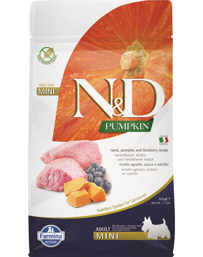 FARMINA N&D Pumpkin Lamb & Blueberry Adult Mini 800 g