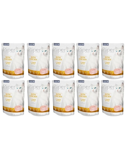 PIPER Animals Nassfutter mit Huhn für adulte Katzen 10x100 g