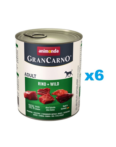 ANIMONDA GranCarno ADULT RIND + WILD 6 x 800 g