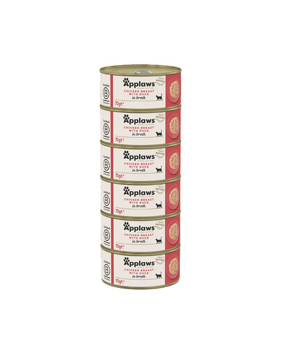 APPLAWS Cat Adult Chicken Breast with Duck in Broth Hähnchenbrust mit Ente in Brühe 6x70g