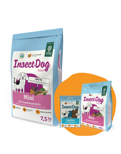 GREEN PETFOOD InsectDog Mini 7,5 kg + 900g & Denties GRATIS !