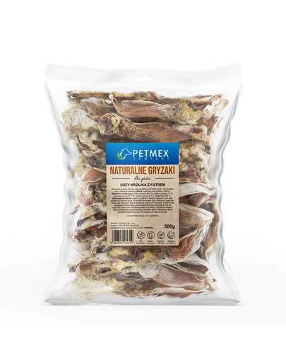 PETMEX Uszy Królika z futrem 500g