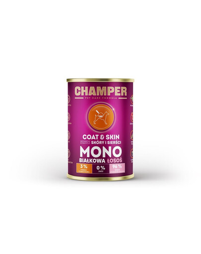 CHAMPER Coat Skin Łosoś monobiałkowa karma dla psa 400 g