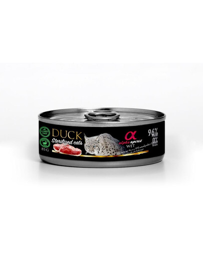 ALPHA SPIRIT Duck for sterilised cats Ente sterilisierte Katzen 85 g