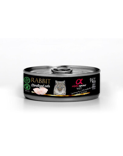 ALPHA SPIRIT Rabbit for sterilised cat Kaninchen sterilisierte Katzen 85 g