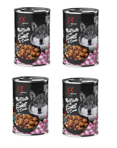 ALPHA SPIRIT Fleischbällchen mit Lammfleisch und Römisch-Kümmel 4 x 400 g