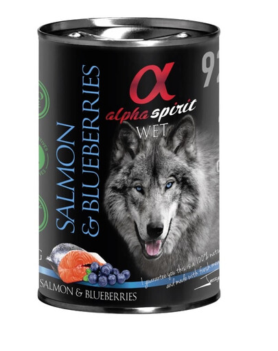 ALPHA SPIRIT Nassfutter Lachs & Blaubeeren 6 x 400 g