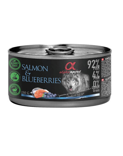 ALPHA SPIRIT Nassfutter Lachs & Blaubeeren 12 x 150 g