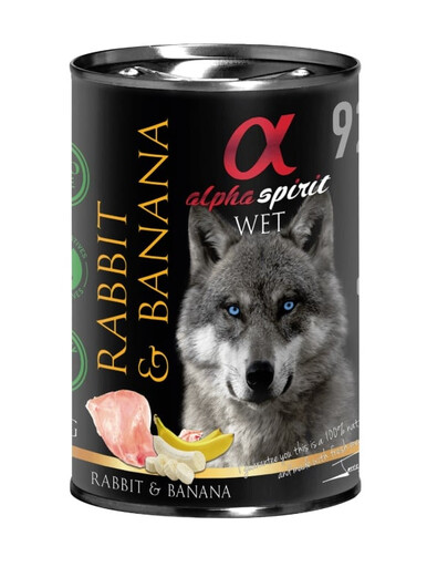 ALPHA SPIRIT Nassfutter Kaninchen & Banane 6 x 400 g