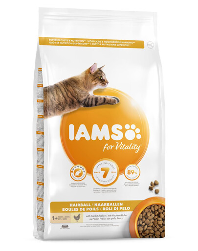 IAMS For Vitality Hairball: Trockenfutter für adulte Katzen, Beseitigung von Haarballen 1.5 kg