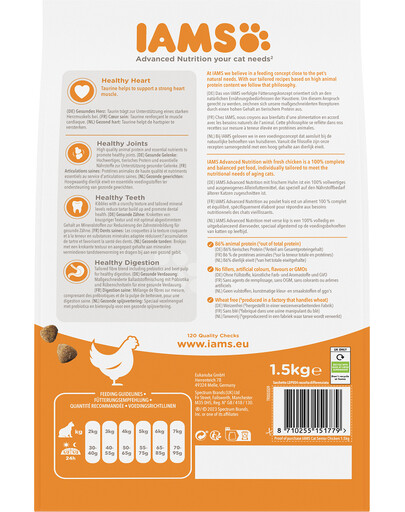 IAMS for Vitality Senior für ältere Katzen mit frischem Huhn 1.5 kg