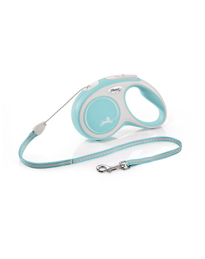 FLEXI New Comfort S 5 m Gurt-Roll-Leine Hellblau