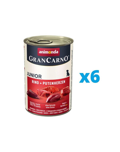 ANIMONDA GranCarno Junior RIND + PUTENHERZEN 6 x 400 g