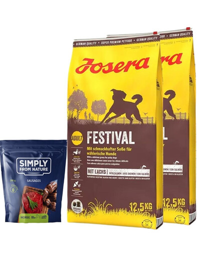 JOSERA Festival 25kg (2x12,5kg) + SIMPLY FROM NATURE Würstchen 200 g