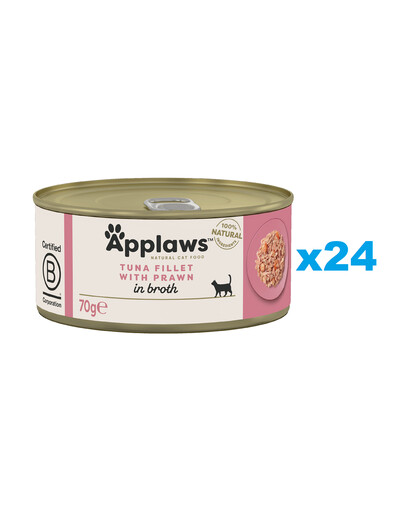 APPLAWS Cat Adult Thunfisch und Garnelen in Brühe 24x 70g