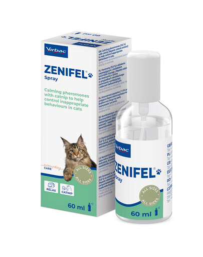 VIRBAC Zenifel spray Beruhigende Pheromone mit Katzenminze für Katzen 60 ml