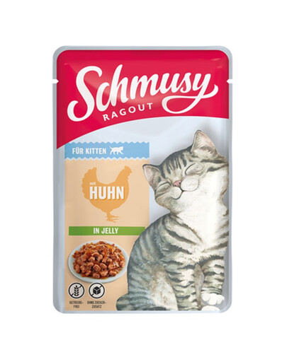 SCHMUSY RAGOUT mit Huhn in Gelee für Kätzchen 100 g