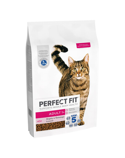 PERFECT FIT Adult 1+ Trockenfutter mit Lachs für adulte Katzen 7 kg