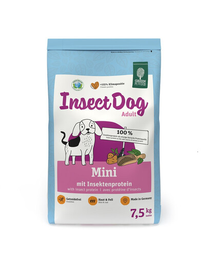 GREEN PETFOOD InsectDog Mini 7,5 kg: Trockenfutter mit Insektenprotein für kleine Hunderassen