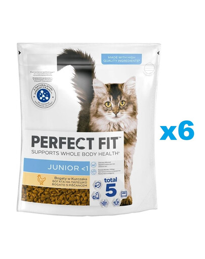 PERFECT FIT (Junior) 6x750 g Reich an Huhn – Trockenfutter für Kätzchen