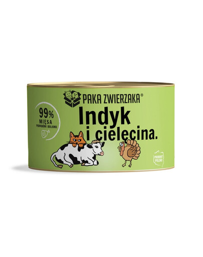 PAKA ZWIERZAKA Nassfutter mit Truthahn und Kalbfleisch für Katzen 200 g