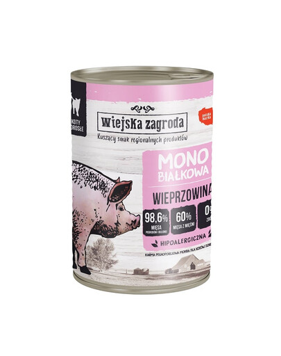 Wieprzowina monobiałkowa mokra karma dla kota 400g