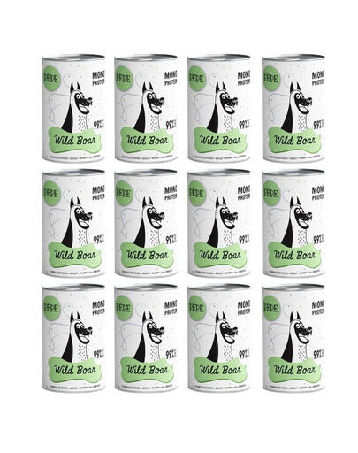 PAKA ZWIERZAKA PEPE Nassfutter Wildschwein Monoprotein getreidefrei für alle Hunde 12x400 g