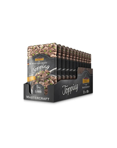 BELCANDO Mastercraft Topping Nassfutter Lamm mit Erbsen für adulte Hunde getreidefrei 12x100 g