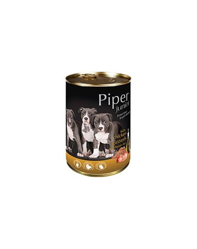PIPER Junior z żołądkami z kurczaka i ryżem 400 g mokra karma dla szczeniąt