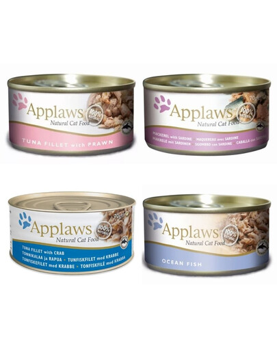 APPLAWS Mix smaków z rybami mokra karma dla kota 70 g x 12 (10+2 GRATIS)