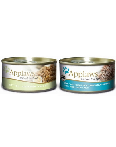 APPLAWS Cat Tin Kitten Mix smaków mokra karma dla kociąt 70 g x 12 (10+2 GRATIS)