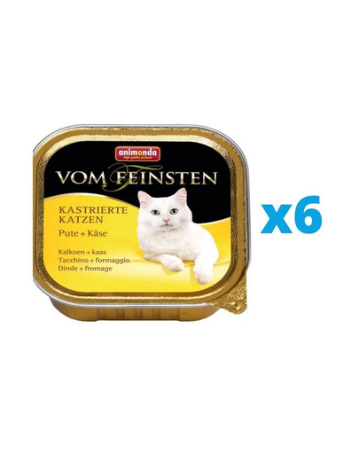 ANIMONDA Vom Feinsten zestaw z indykiem i serem 6 x 100 g
