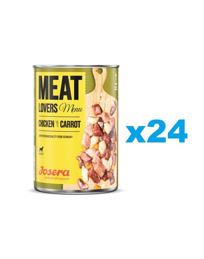 JOSERA Meatlovers Menu Nassfutter Huhn mit Karotten 400 g x 24