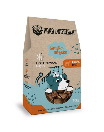 PAKA ZWIERZAKA gefriergetrocknetes Fleisch Pferdefleisch Snacks für Hunde und Katzen 70 g