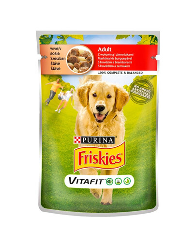 Vitafit Adult z wołowiną i ziemniakami w sosie 20x100g mokra karma dla psów