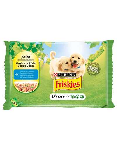 Vitafit Junior z kurczakiem i groszkiem w galaretce 40x100g mokra karma dla szczeniąt