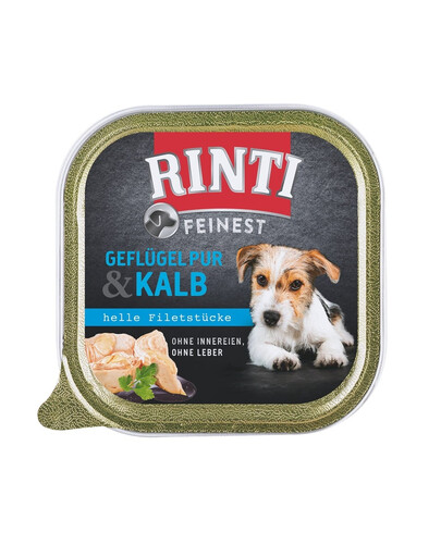 RINTI Feinest Nassfutter mit Geflügel und Kalb für adulte Hunde 11x150 g