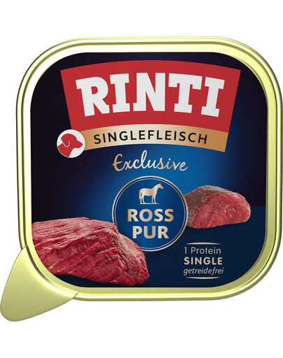 RINTI Singlefleisch Ross pur Nassfutter mit Pferdefleisch Monoprotein für adulte Hunde 24x150 g
