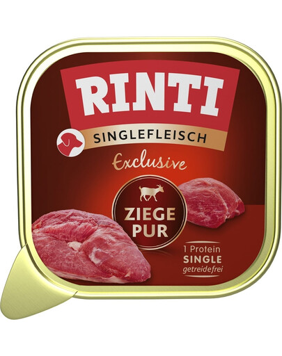 RINTI Singlefleisch Goat Pure Nassfutter mit Ziegenfleisch Monoprotein für adulte Hunde getreidefrei 12x150 g