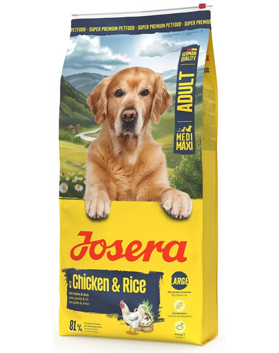 JOSERA Chicken with Rice Adult leicht verdauliches Futter für mittelgroße und große Rassen 12,5kg