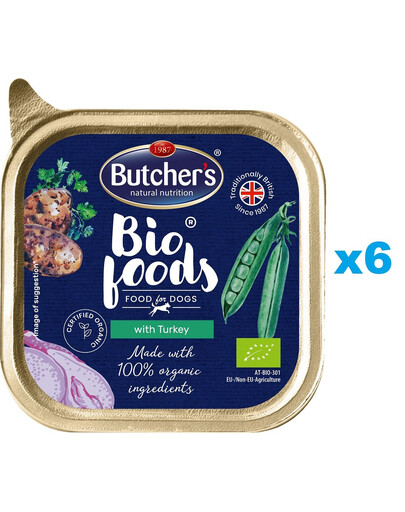 BUTCHER'S BIO foods Truthahn 6 x 150 g Pastete für Hunde