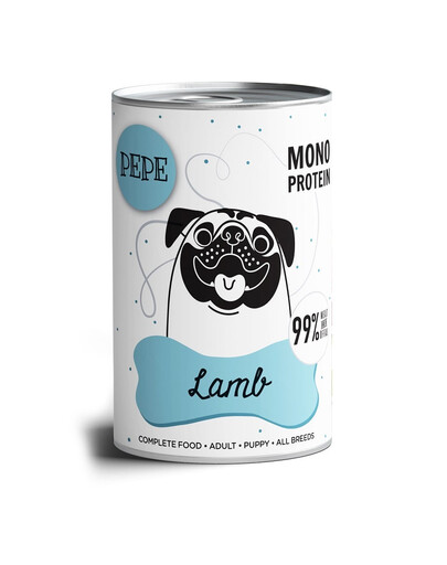 PAKA ZWIERZAKA PEPE Lamb Nassfutter mit Lamm Monoprotein für alle Hunde 800 g