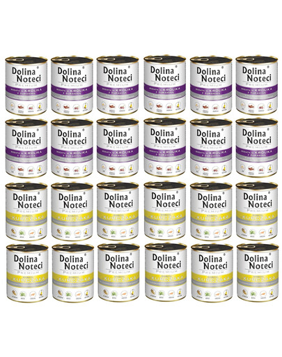 DOLINA NOTECI Mix smaków Premium Bogata w królika z żurawiną i w kurczaka 24x800g