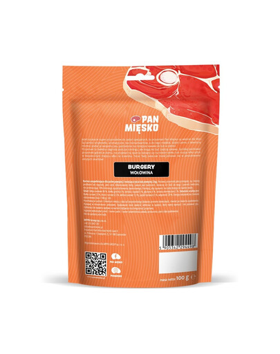 Burgery Wołowina przysmak dla psa 100 g