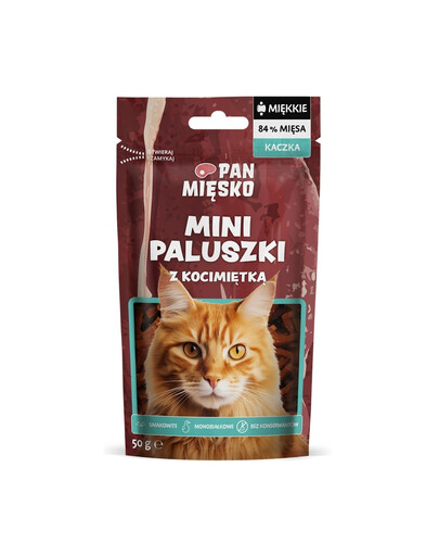 PAN MIĘSKO Mini Sticks Ente mit Katzenminze Snack für Katzen 50 g