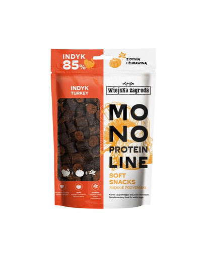 WIEJSKA ZAGRODA weiche Snacks mit Pute Monoprotein für Hunde 115 g