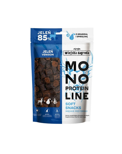 WIEJSKA ZAGRODA Snacks Hirsch Monoprotein weich für Hunde 115 g